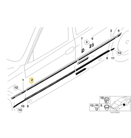 BMW Moldura porta dianteira direita para BMW E-38