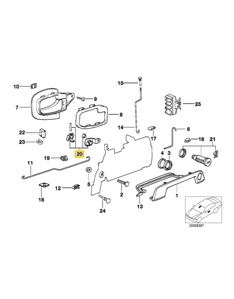 BMW Reparo fechadura esquerda para  BMW E-34 E-36