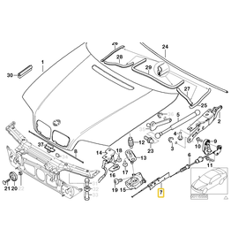BMW Engine hood Bowden cable for BMW E-46