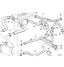 Radiator hose for BMW E-36