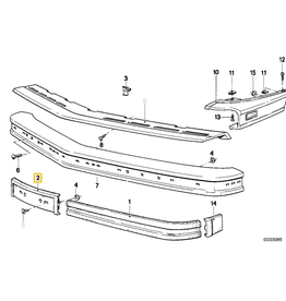 BMW Protective molding front bumper for BMW E-24 NOS