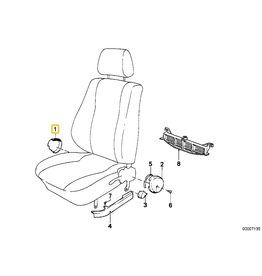 BMW Acabamento banco esquerdo para BMW E-23 E-24 E-28 E-30