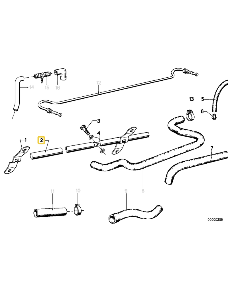 BMW Oil pipe for BMW E-12 E-21 E-28 E-30