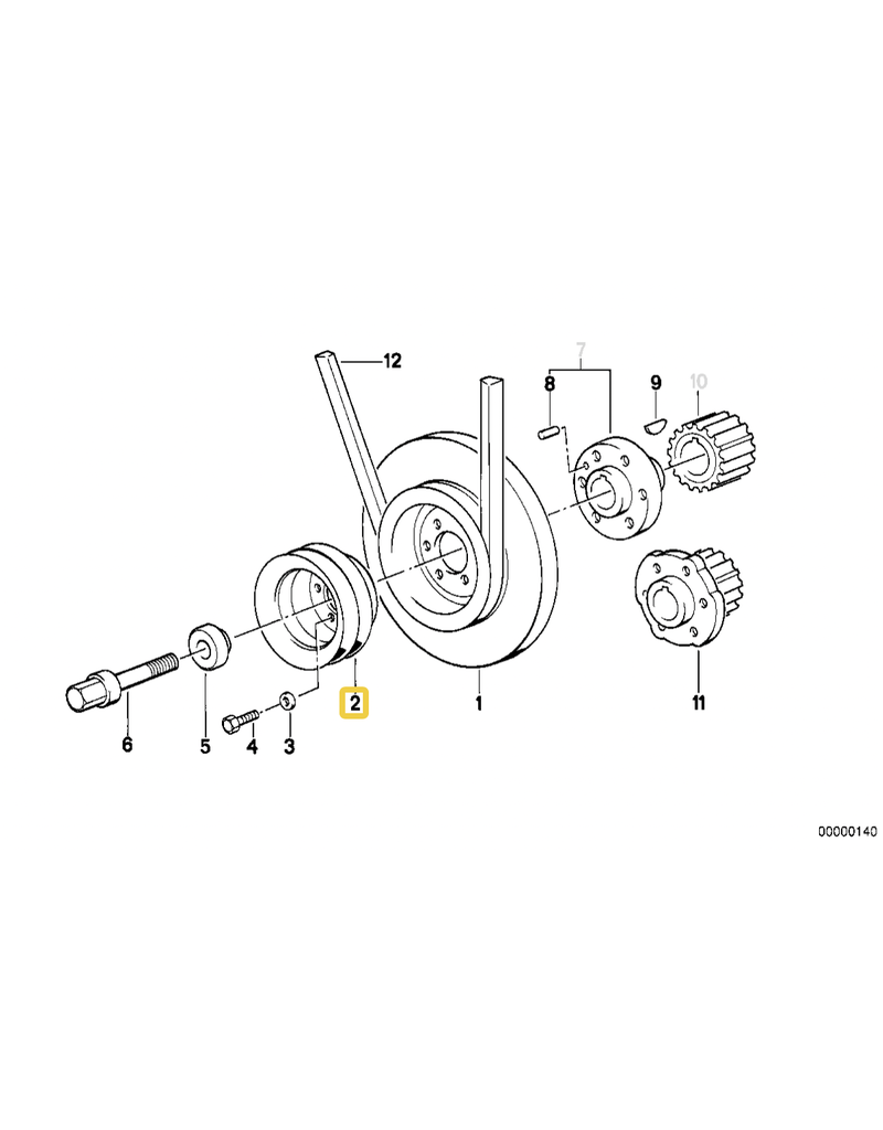 BMW Pulley for BMW E-12 E-21 E-28 E-30 E-34