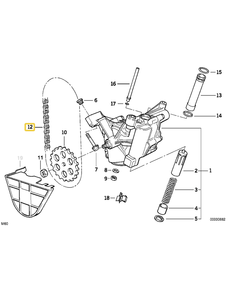BMW Corrente bomba de oleo para  BMW E-31 E-32 E-34
