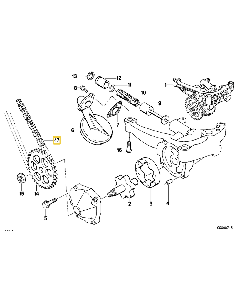 BMW Genuine BMW Oil pump chain for E-36 E-46 E-34 E-39 E-60 E-38 E-65 E-83 E-53 Z3 Z4