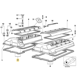 BMW Cylinder head cover gasket Cylinder 1-4 for BMW E-38 E-39 E-53