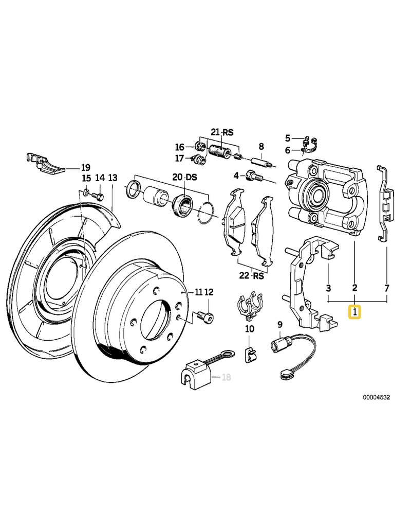 Pinca traseira direita para  BMW E-32