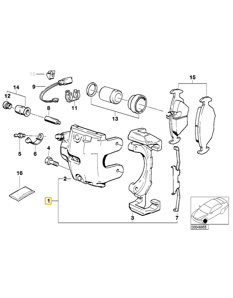 Pinca dianteira esquerda para  BMW E-34