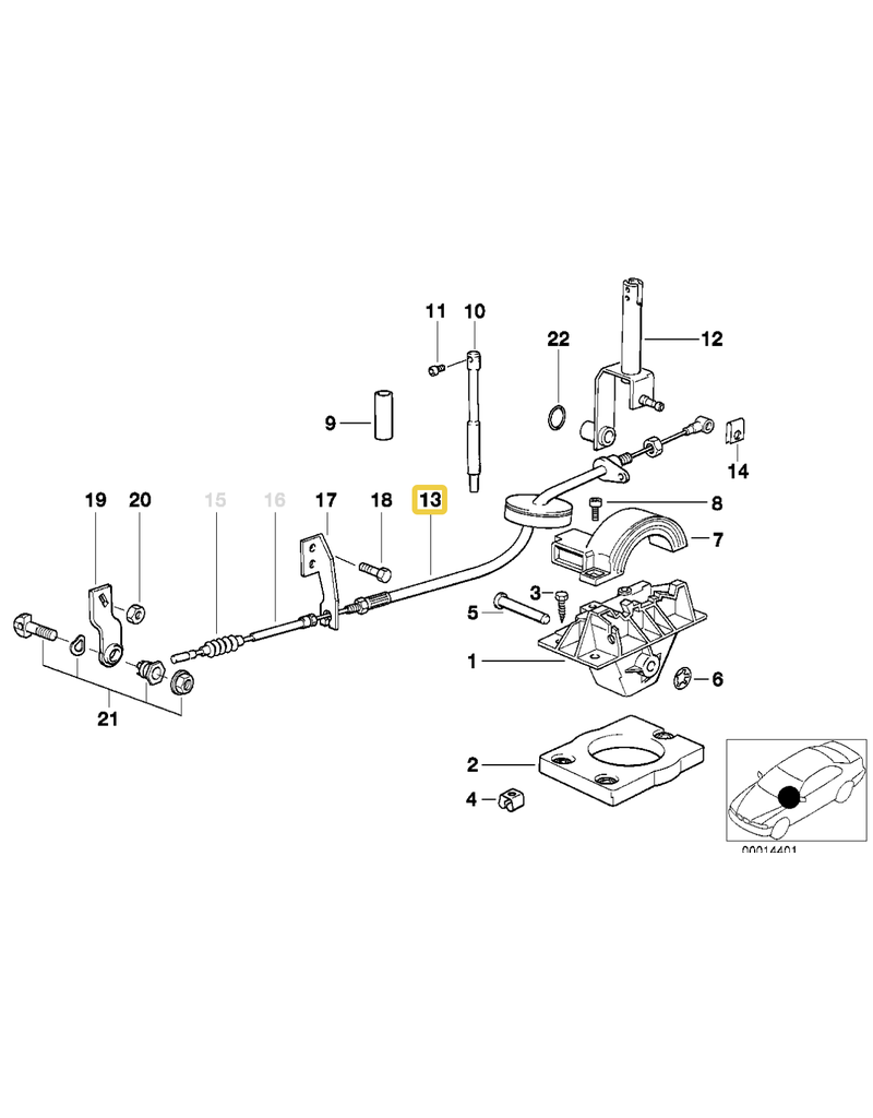 BMW Bowden cable for BMW E-36