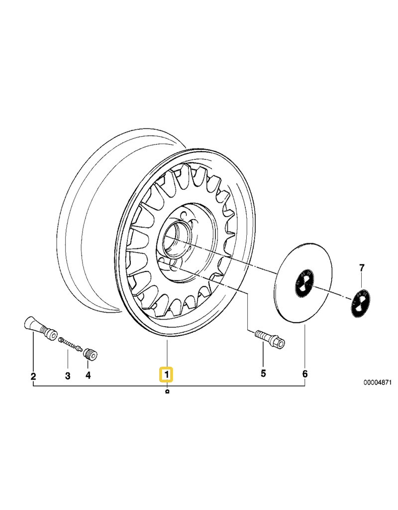 BMW Light alloy wheel 15"x7" for BMW E-32