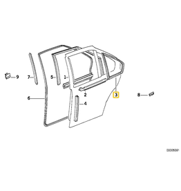 BMW Weatherstrip rear door left for BMW E-36