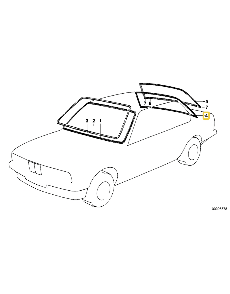 BMW Weather strip rear glass for BMW E-30