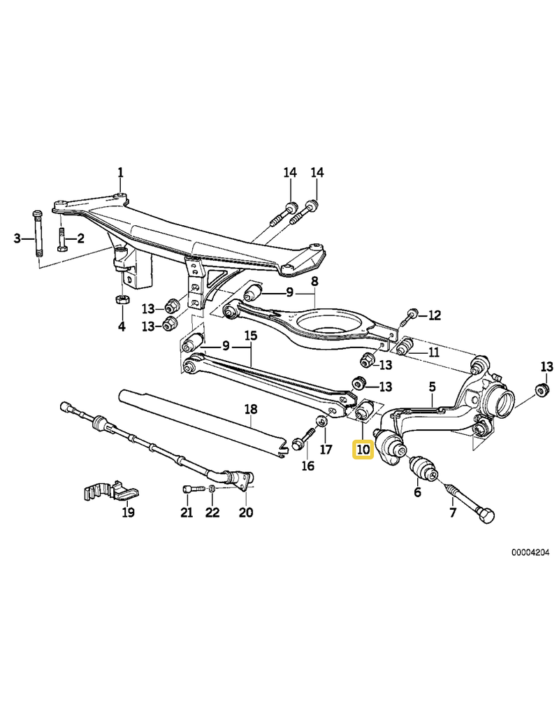 Suspension trailing arm bushing for BMW