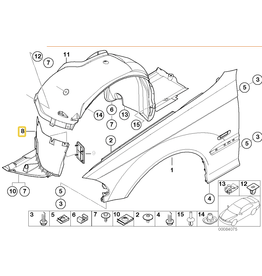 BMW Wheel housing front cover left for BMW E-46