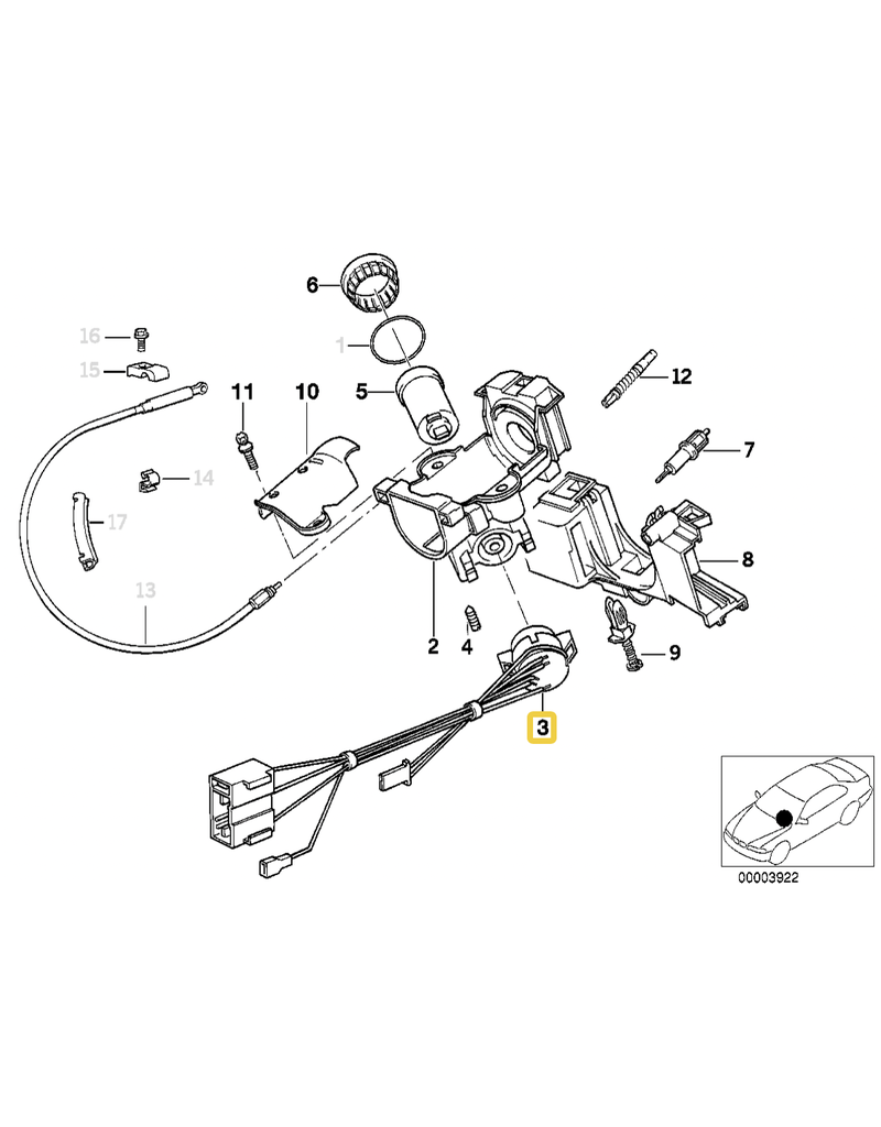 BMW Ignition switch for BMW E-32 E-34