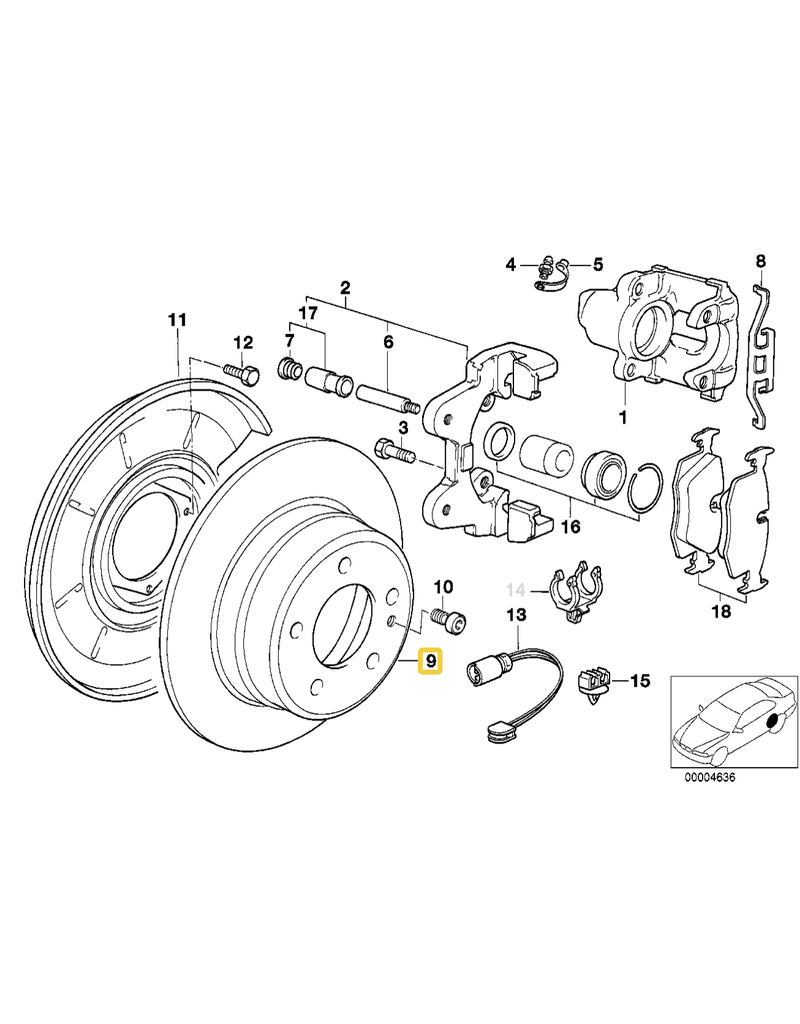 Rear brake rotors set 272x10 for BMW E-36