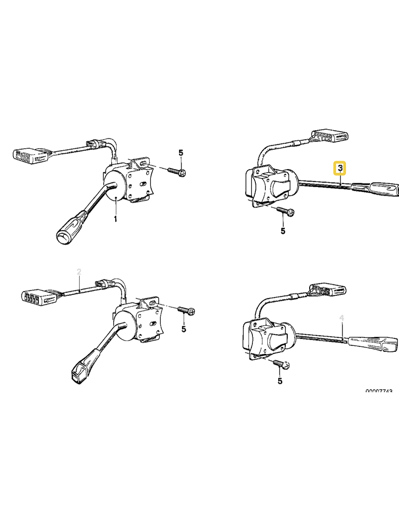 BMW Wiper switch for BMW E-12 E-24