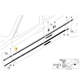 BMW Molding door front right for BMW E-38