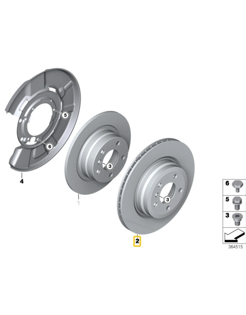 Rear wheel brake rotor for BMW E-90