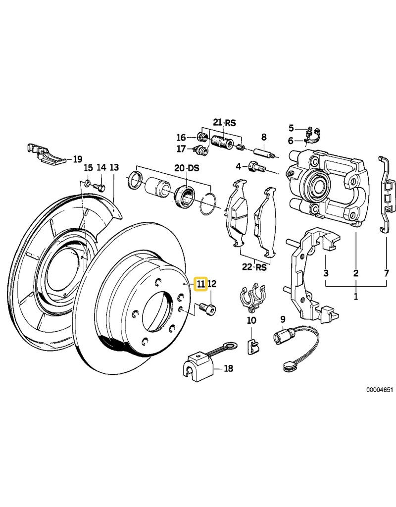 BMW Rear brake rotor for BMW E-24 E-28