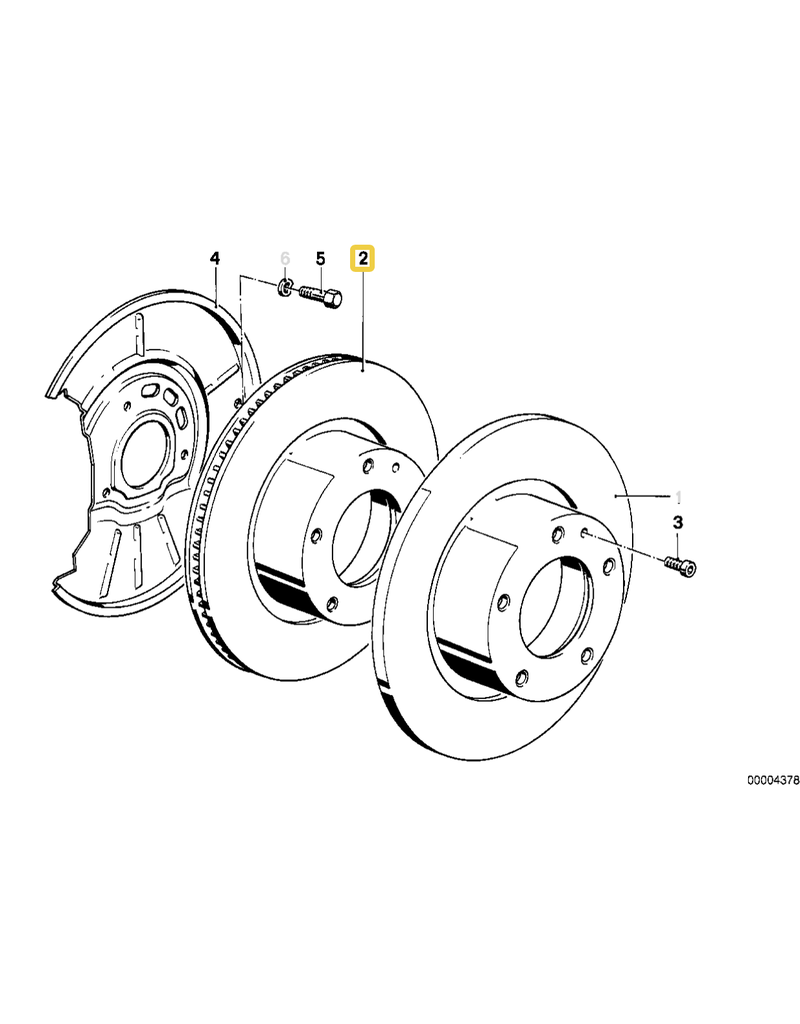 Front brake rotor pair for BMW E-32 E-34