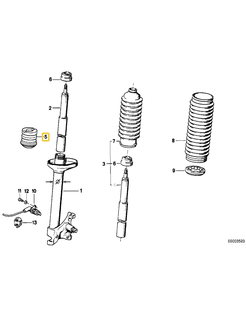 BMW Front shock bump stop NOS for BMW E-30 E-34 E-36