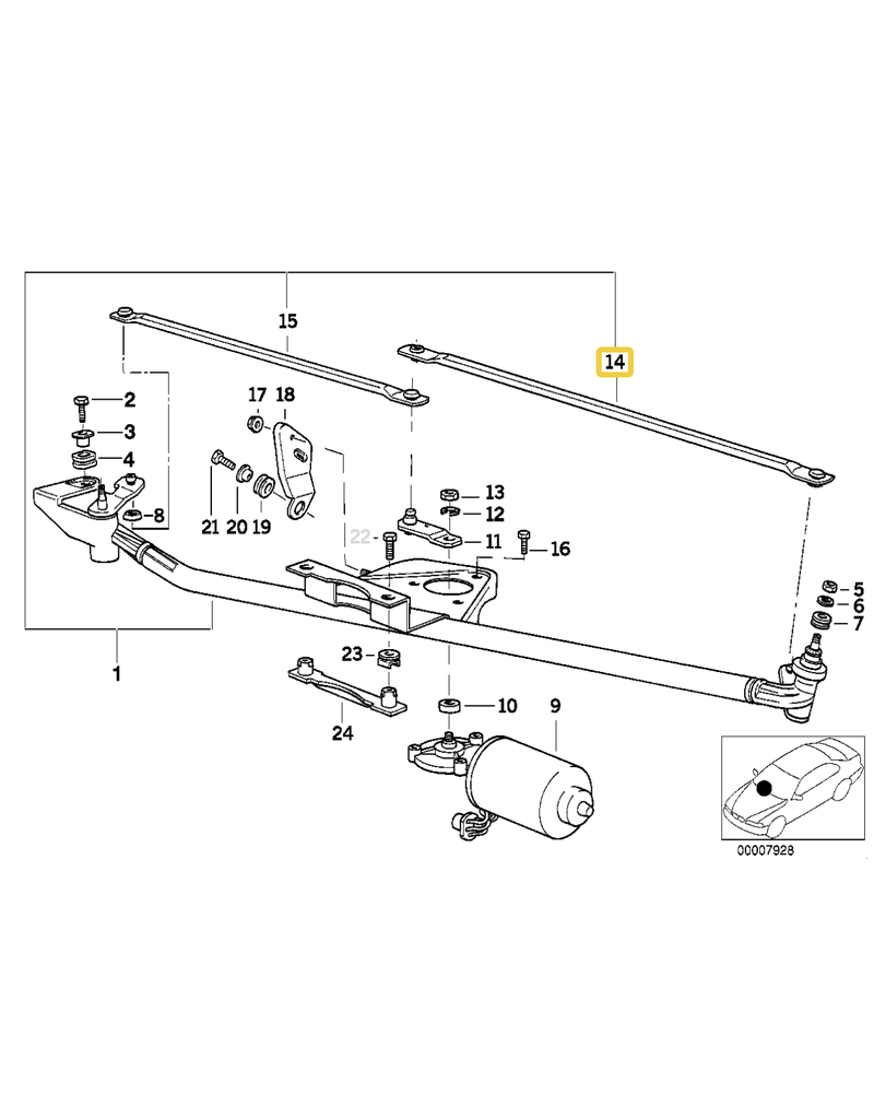 BMW Diver rod for BMW E-36