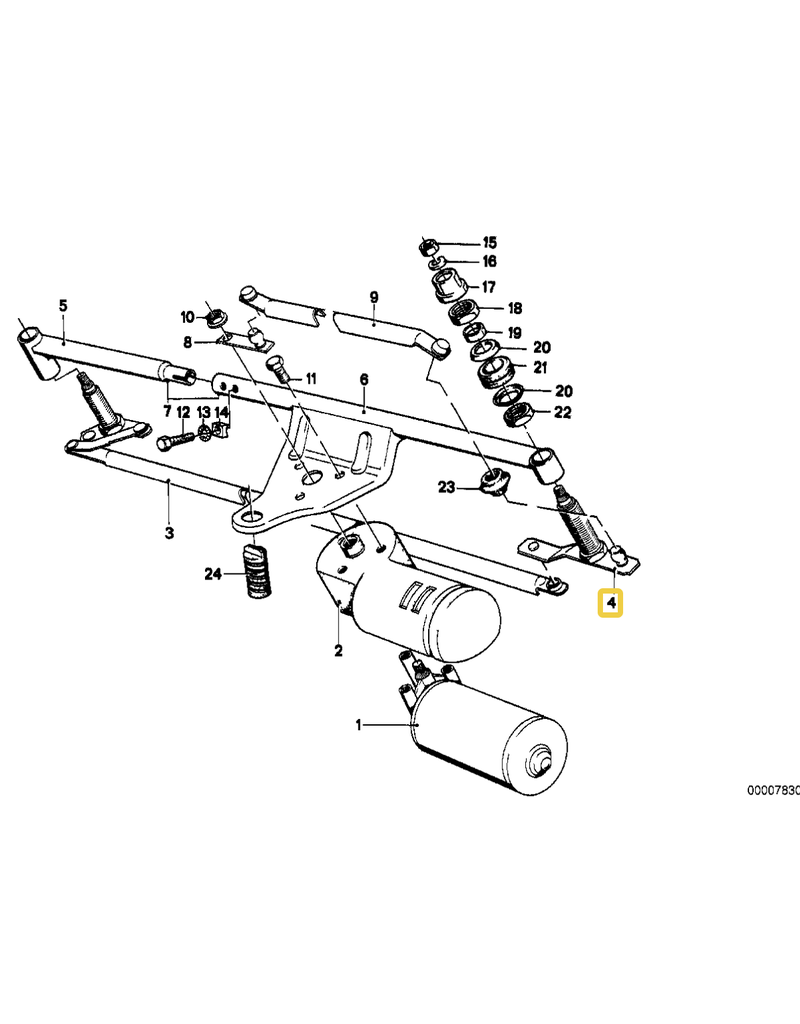 BMW Wiper shaft pivot for BMW E-23