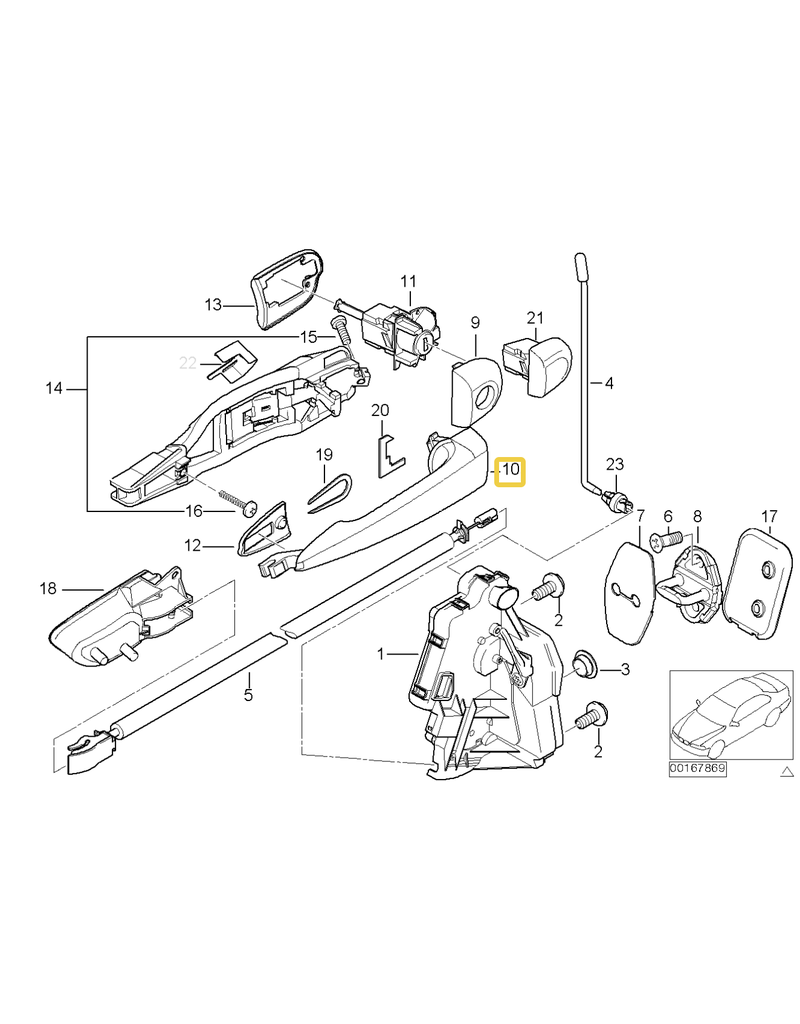 BMW Exterior front door handle right side for BMW E-46