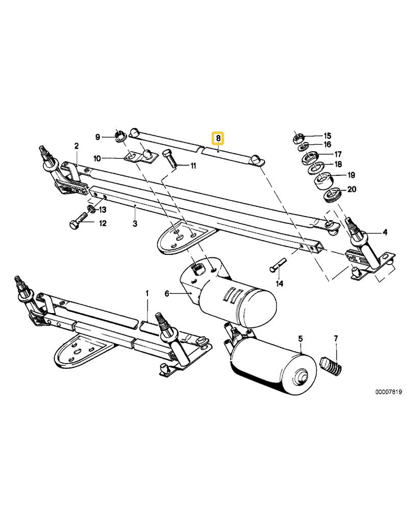 BMW Windshield drive rod for BMW E-21