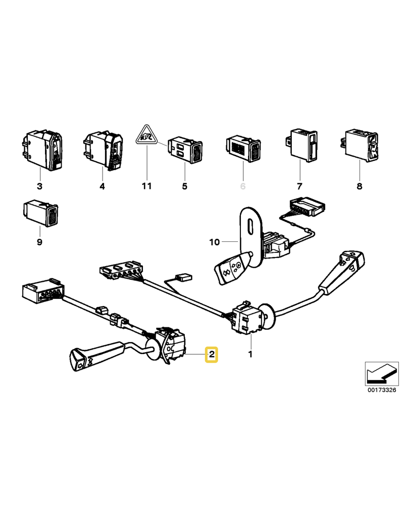 BMW Turn signal switch for BMW E-32 E-34