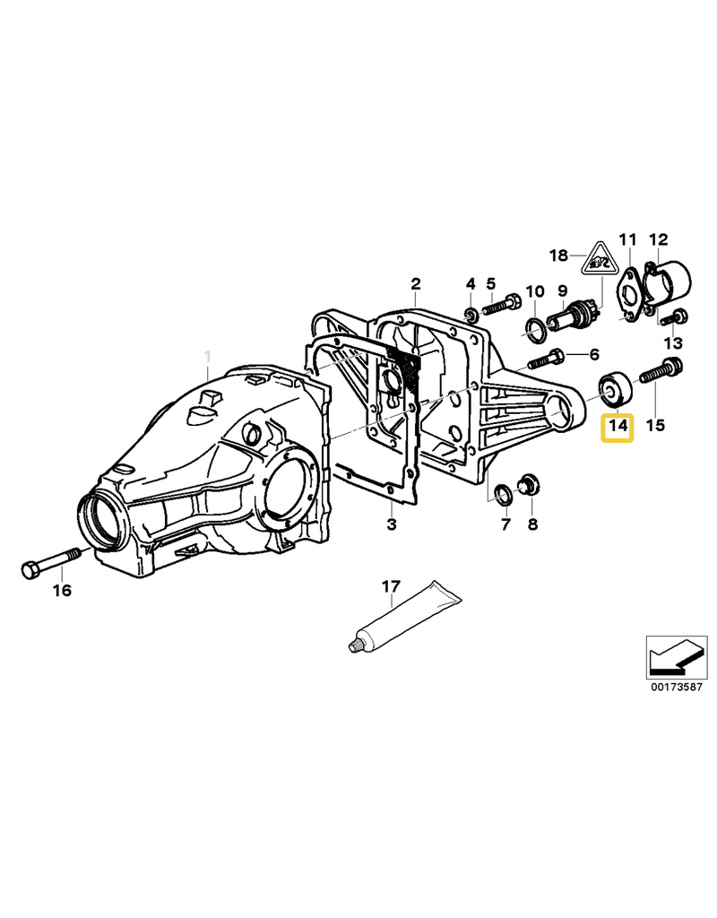 Differential rubber mount for BMW E-36