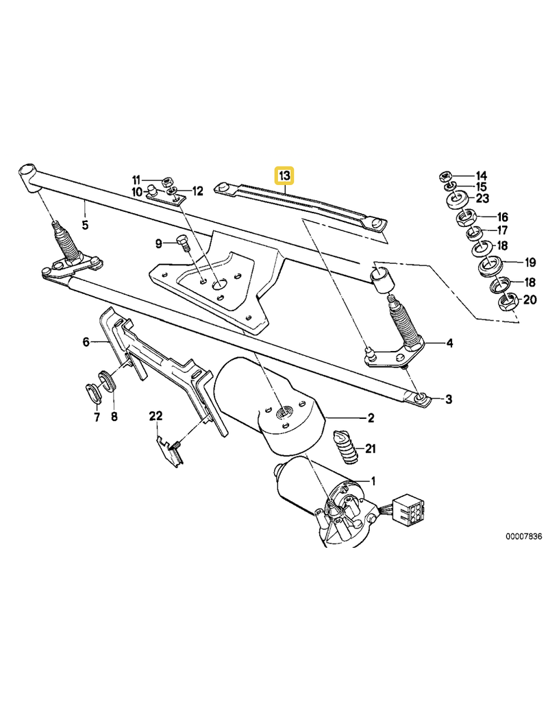 BMW Windshield wiper drive rod for BMW E-24