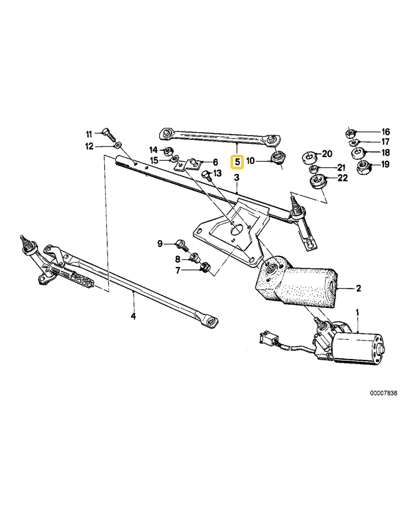 BMW Wiper blade drive rod for BMW E-23