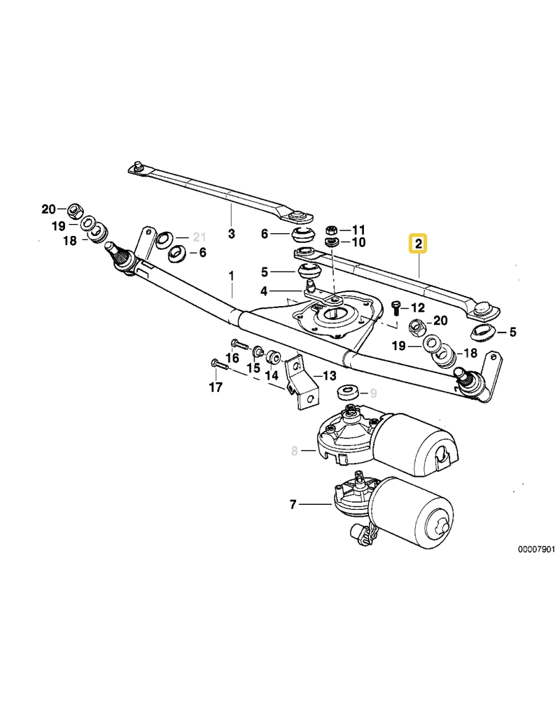BMW Drive rod wiper blade for BMW E-36