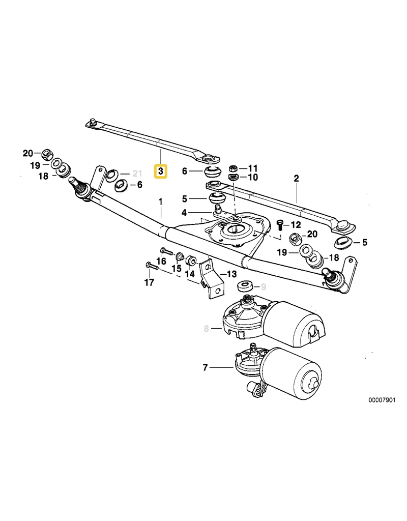 BMW Wiper drive rod for BMW E-36