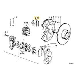 Pin and spring kit for BMW E-12 E-23 E-24