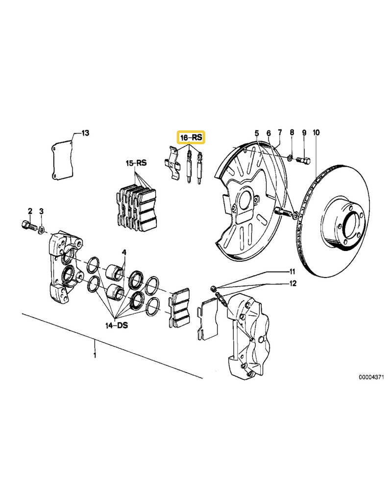 Pin and spring kit for BMW E-12 E-23 E-24