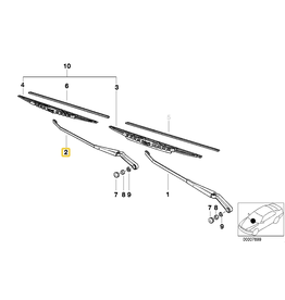 BMW Windshield wiper arm front right for BMW E-36