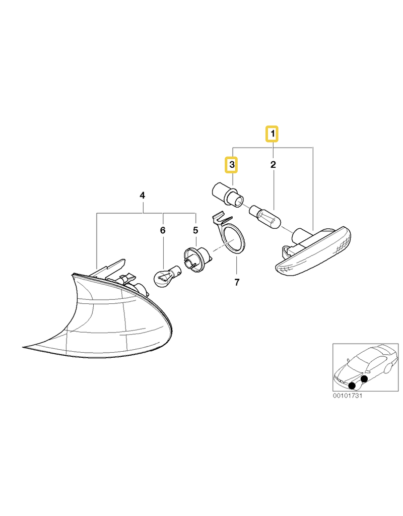 BMW Additional turn indicator left for BMW E-46