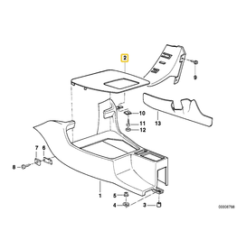 BMW Depositing box panel for BMW E-32 E-34 SCHWARZ Black