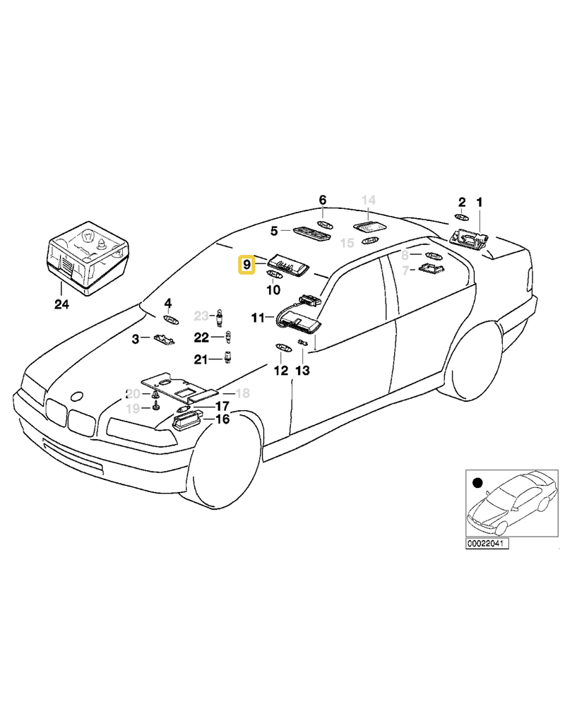 BMW Interior light HELLGRAU for BMW E-36
