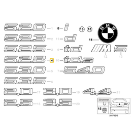 BMW "528" emblem for BMW E-39