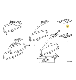 BMW Rear view base plate for BMW E-23 E-24 E-28 E-30