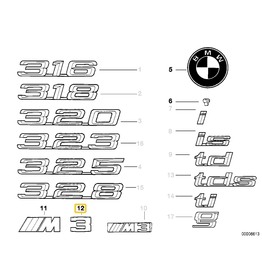 BMW "3" emblem for BMW E-36