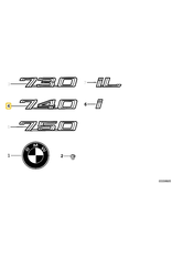 BMW "740" emblem for BMW E-32 E-38
