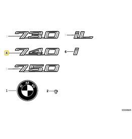 BMW "740" emblem for BMW E-32 E-38
