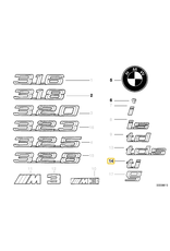 BMW "TI" emblem rear for BMW E-36