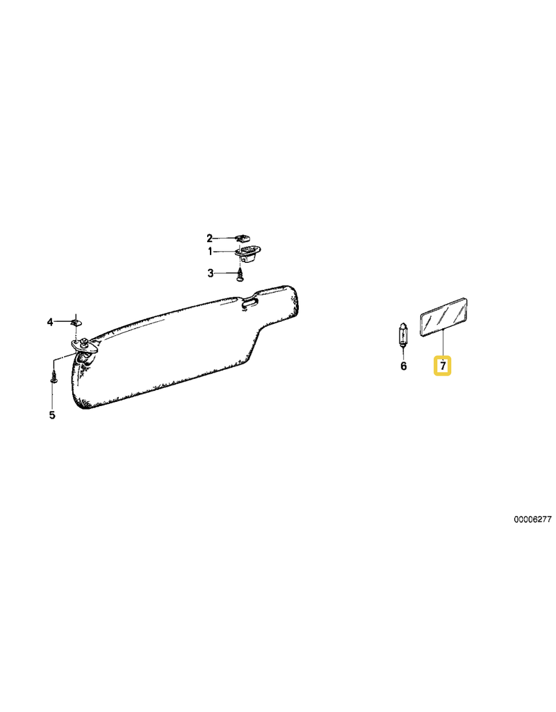 BMW Sun visor mirror for BMW E-23 E-24 E-28